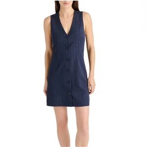 Steve Madden Navy Pinstripe Mini Dress